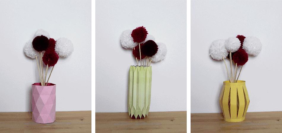 插花瓶的花朵折纸简单幼儿园,儿童手工折纸花瓶大全