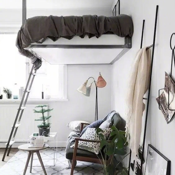 创意小户型床,小卧室半高架床装修效果