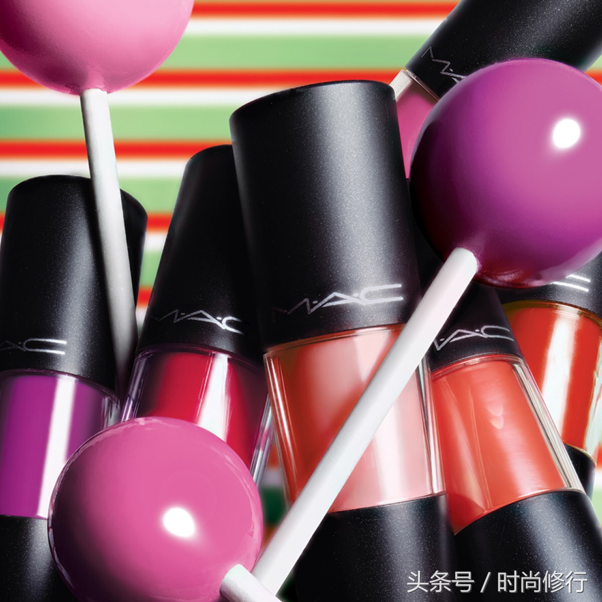 mac棒棒糖唇釉染唇液107,mac棒棒糖106试色深唇色