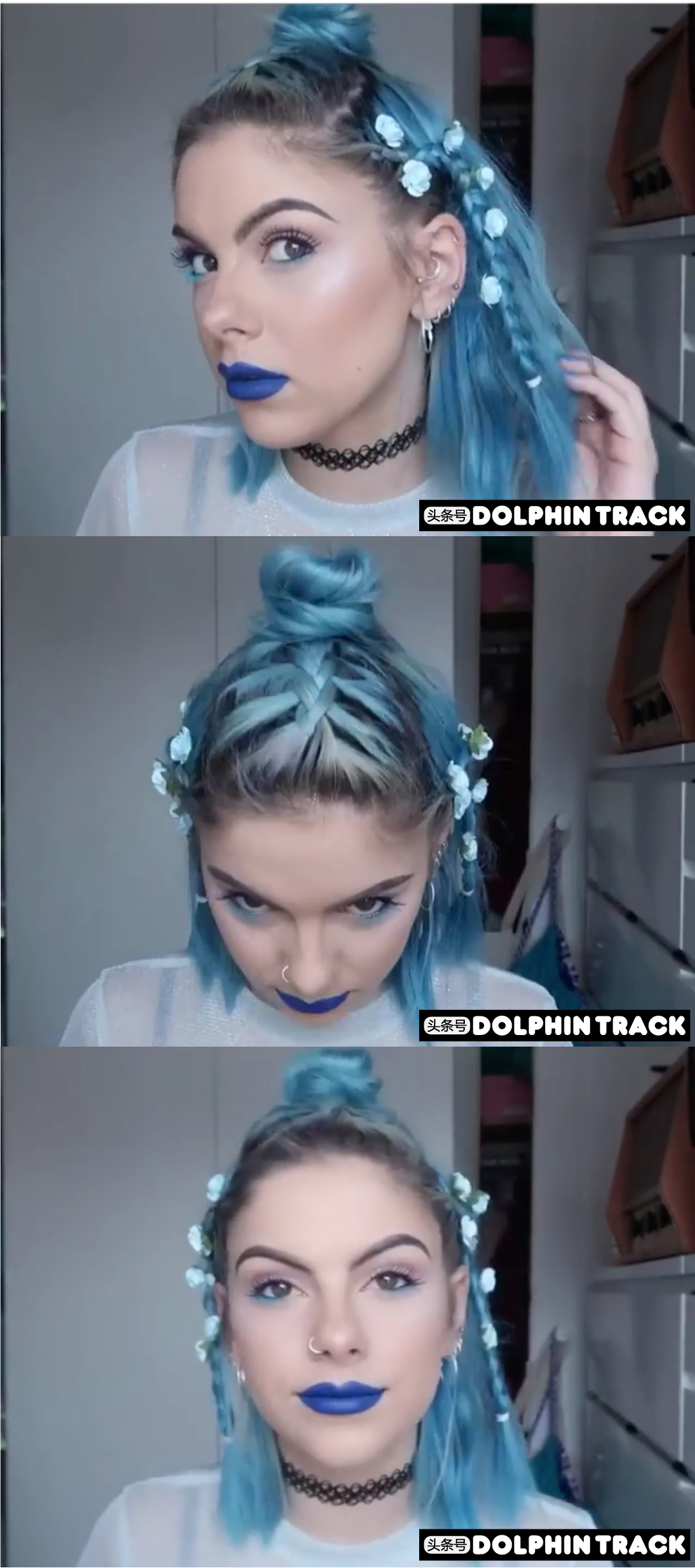 ins短发丝带编发,编发教程ins风短发