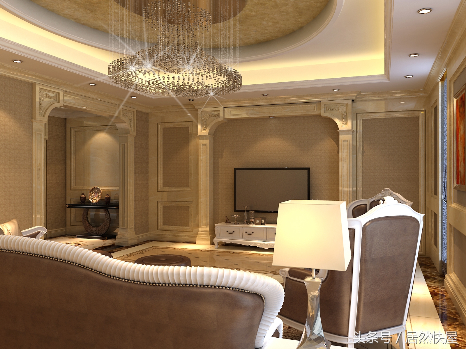 这家业主是蒙古族，格外喜欢石材，看看设计师怎样满足他的需求的