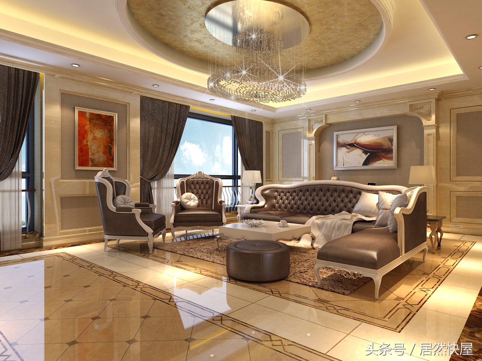 这家业主是蒙古族，格外喜欢石材，看看设计师怎样满足他的需求的