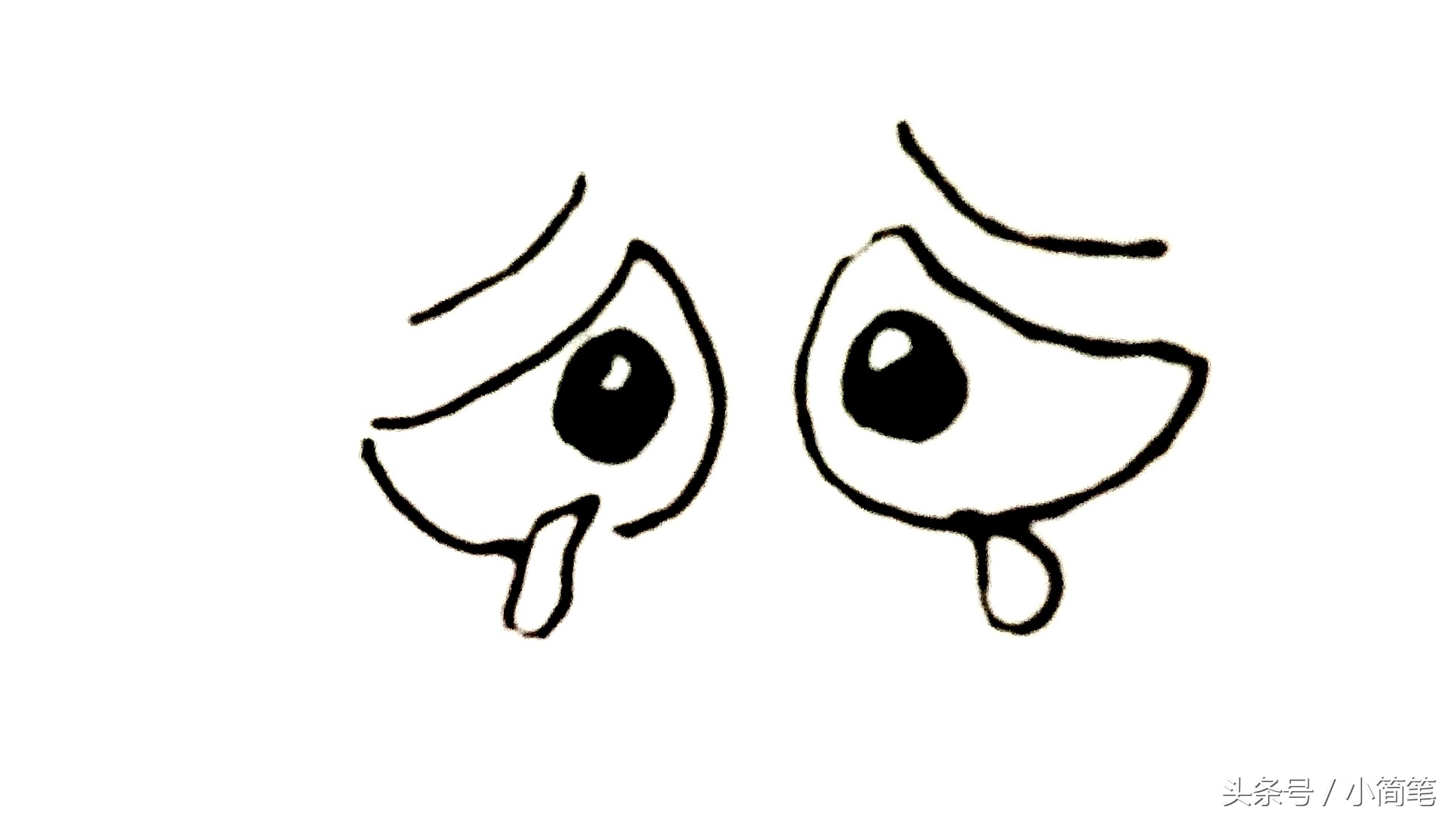 育儿简笔画6-10岁,狐狸眼睛画法简笔画