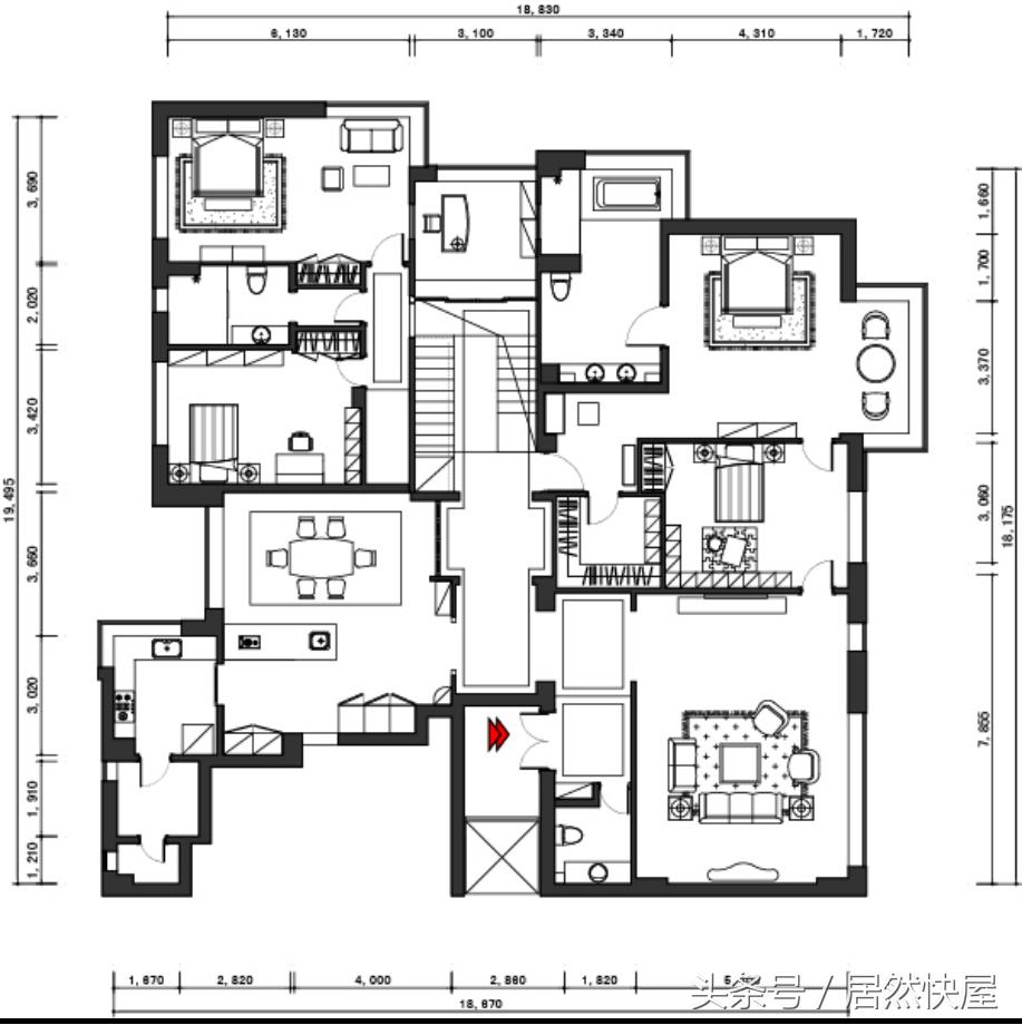 这家业主是蒙古族，格外喜欢石材，看看设计师怎样满足他的需求的
