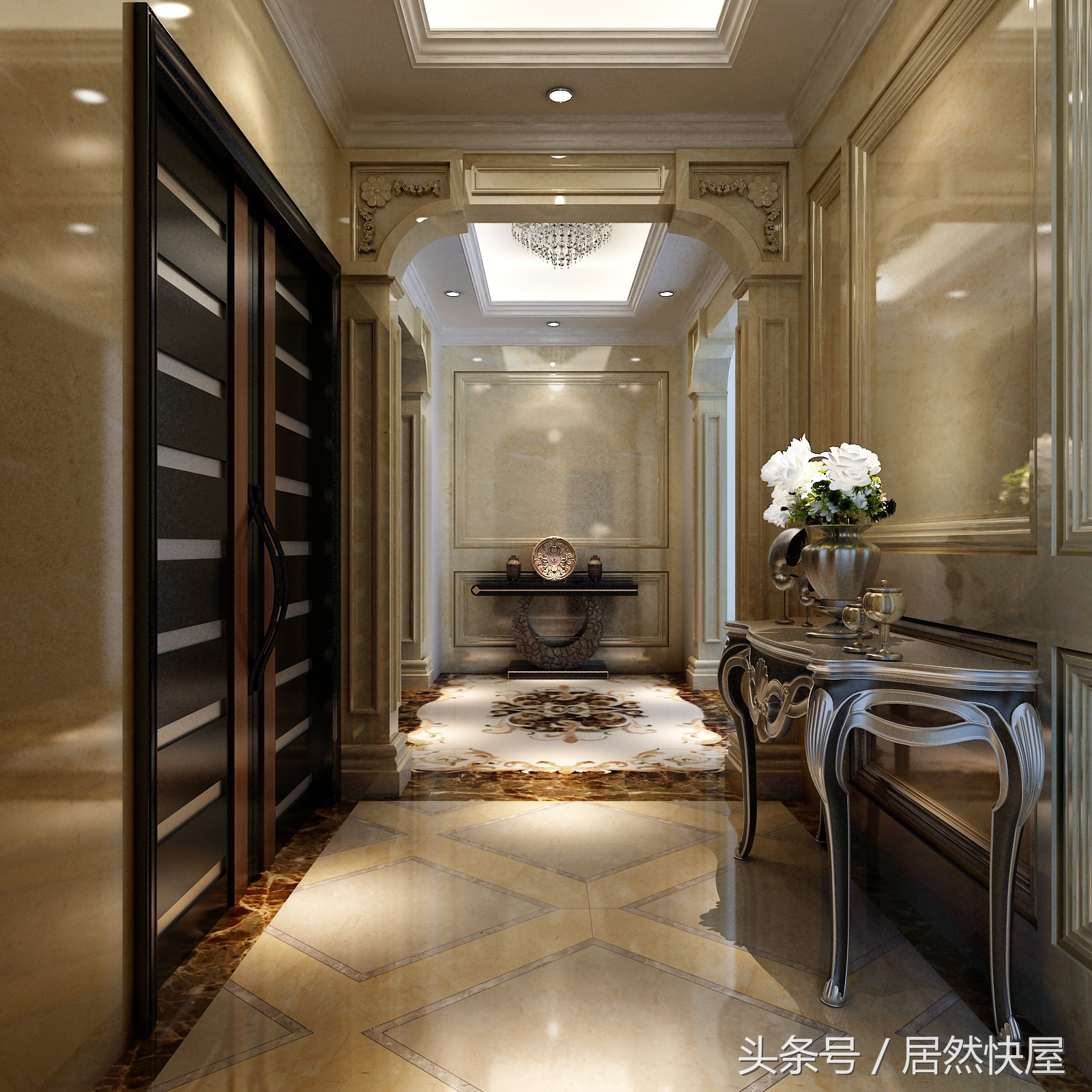 这家业主是蒙古族，格外喜欢石材，看看设计师怎样满足他的需求的