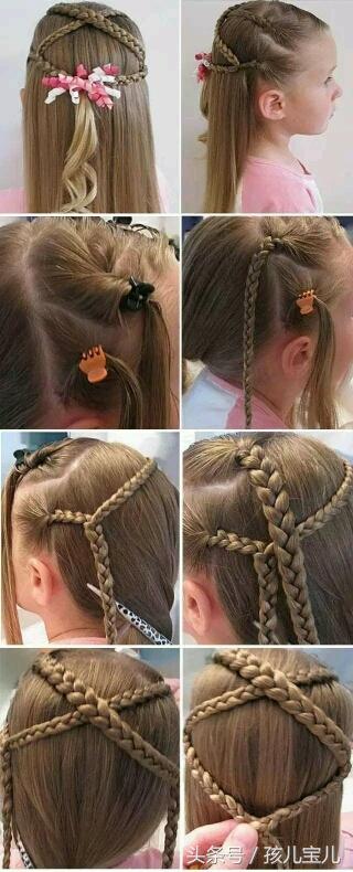 宝宝扎头发编辫子,现代儿童长发辫子简单扎法6到12岁