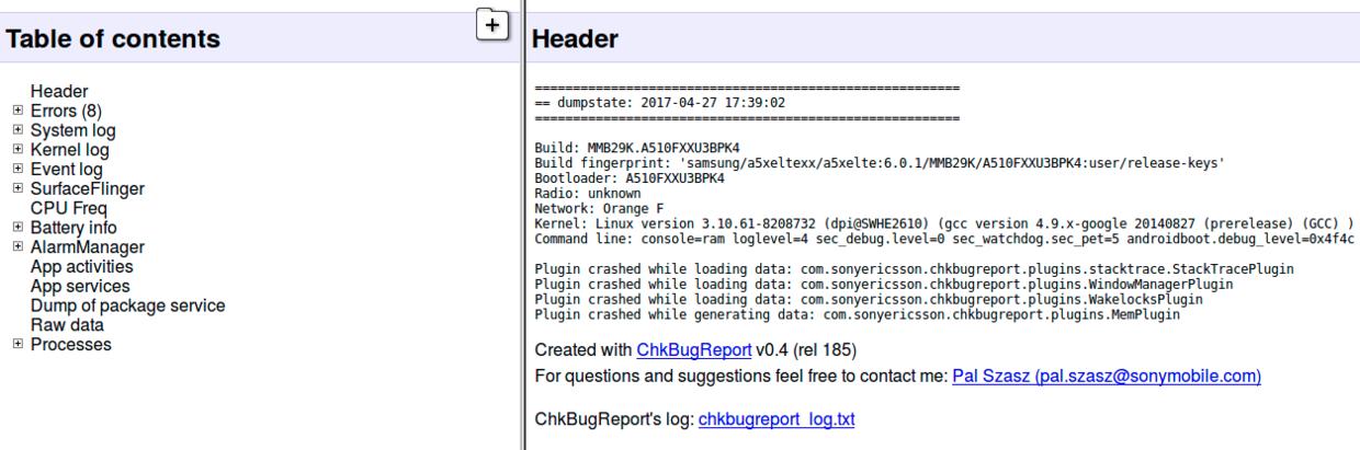 安卓神兵利器｜ChkBugReport输出网页版错误报告