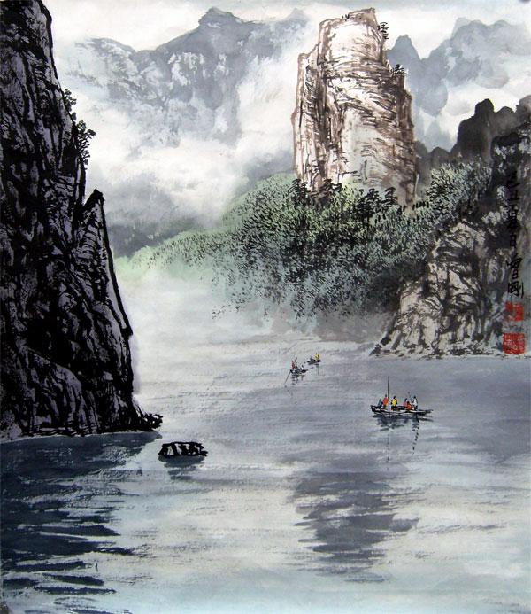 最新曾刚彩墨山水画技法,曾刚彩墨山水技法教学宝典