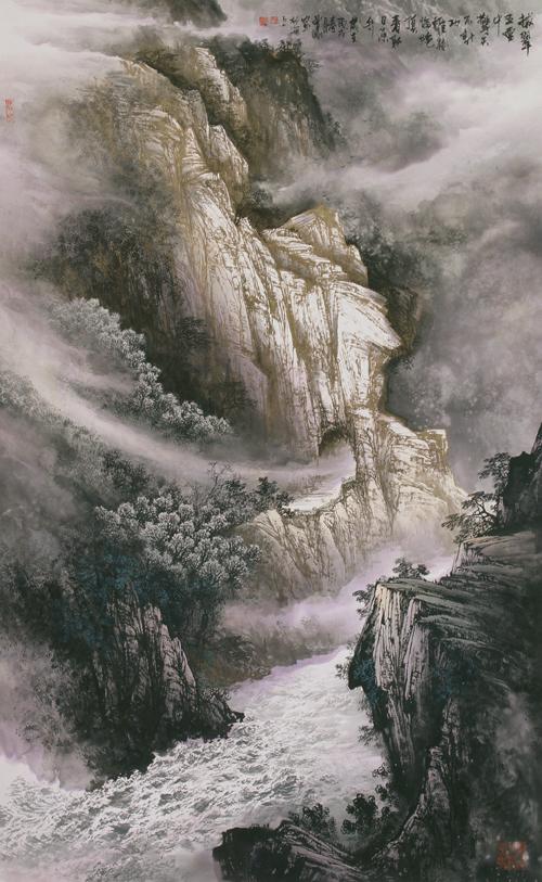 最新曾刚彩墨山水画技法,曾刚彩墨山水技法教学宝典