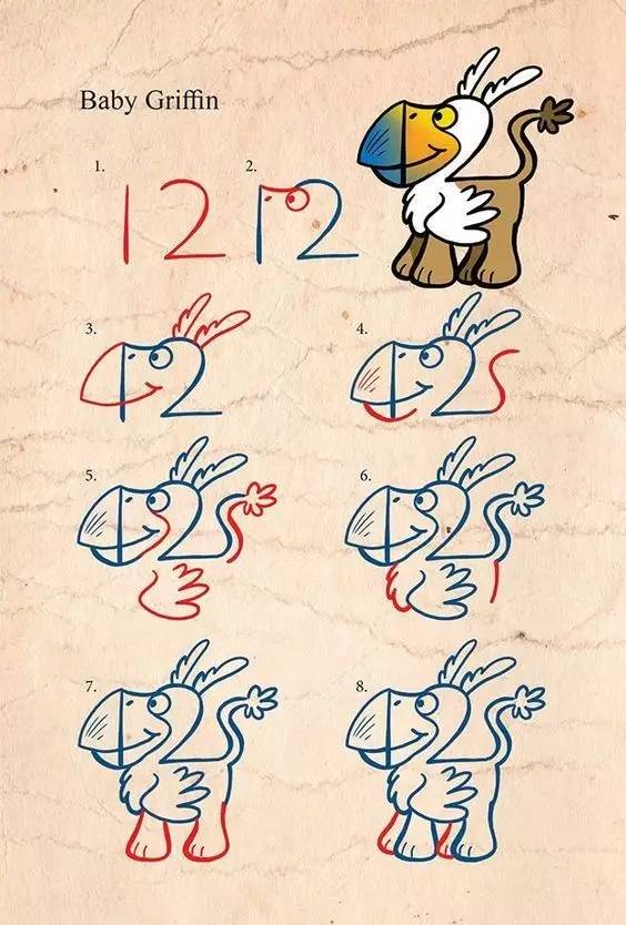 用数字画简单的恐龙,用数字画恐龙简笔画