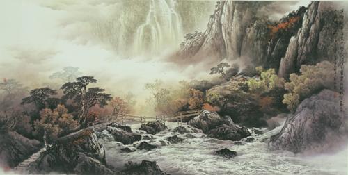 最新曾刚彩墨山水画技法,曾刚彩墨山水技法教学宝典