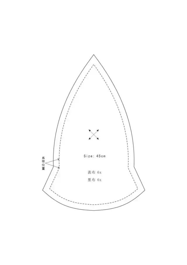 帽子防晒遮阳帽带绳纸样,中老年女式遮阳帽纸样尺寸
