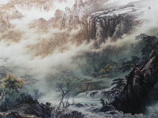 曾刚彩墨山水画丛树的画法教程,曾刚彩墨山水画房子的画法视频