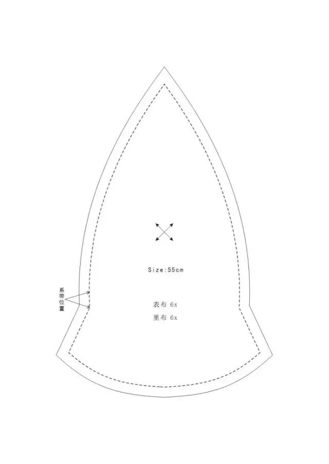 帽子防晒遮阳帽带绳纸样,中老年女式遮阳帽纸样尺寸