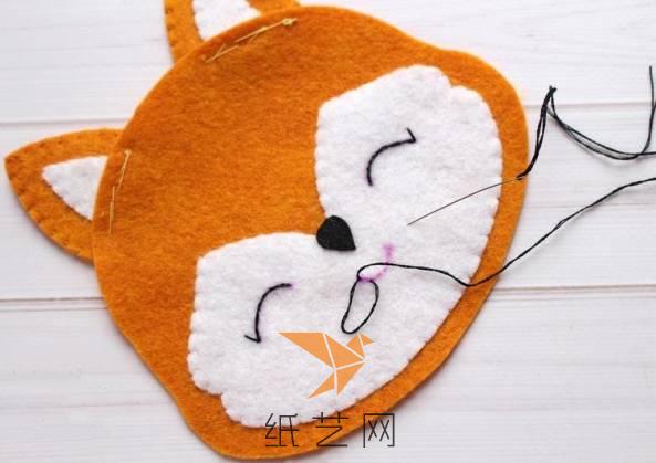 不织布小狐狸玩偶,不织布玩偶狐狸教程