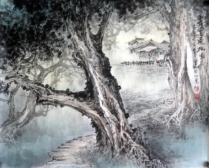 最新曾刚彩墨山水画技法,曾刚彩墨山水技法教学宝典