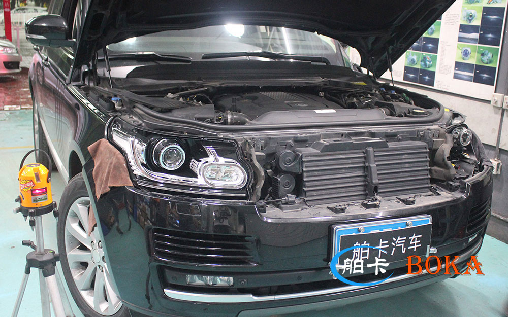 揽胜矩阵大灯改装欧司朗,路虎揽胜大灯改装价格