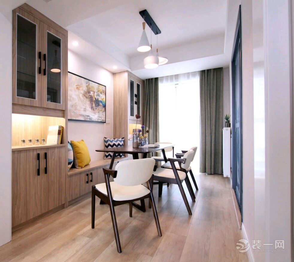 家装卡座餐厅效果图小户型,北欧餐厅卡座设计装修