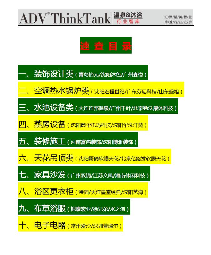 2017洗浴老板、经理人开店必备（名优供应商）速查手册