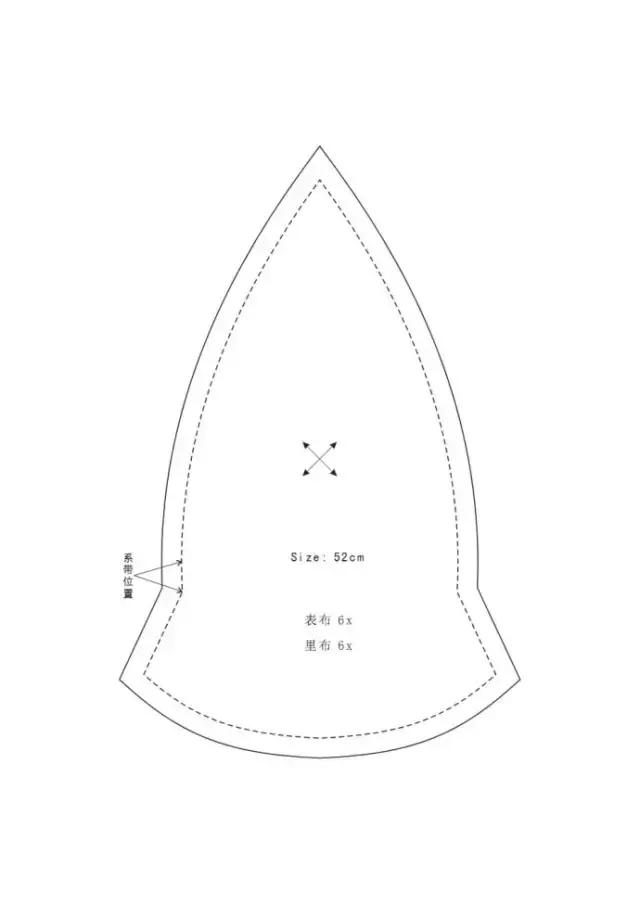 帽子防晒遮阳帽带绳纸样,中老年女式遮阳帽纸样尺寸