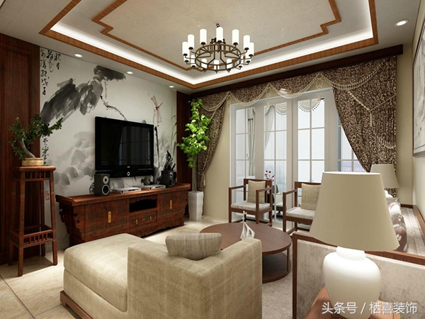 金科122平中式装修风格,房子112平三居室装修中式风格图片