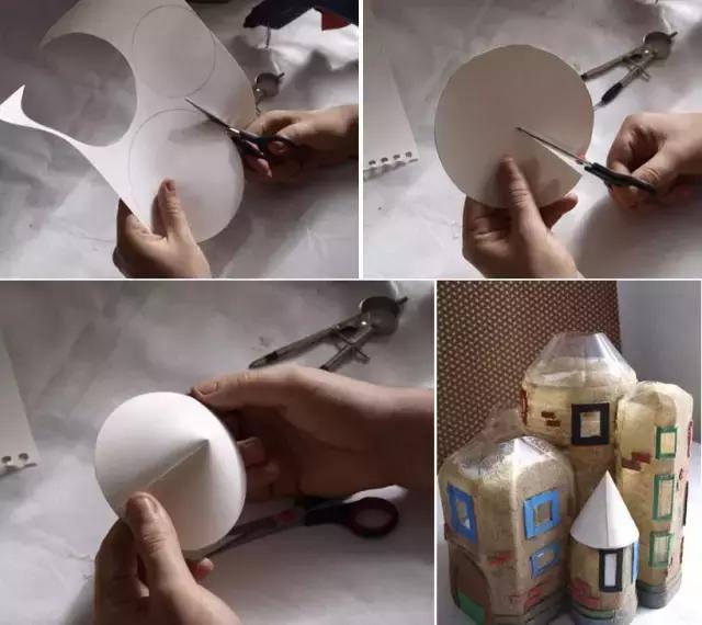 自制用塑料瓶做的特别大城堡,手工制作幼儿园废物利用梦幻城堡