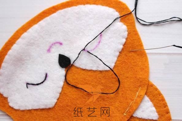 不织布小狐狸玩偶,不织布玩偶狐狸教程
