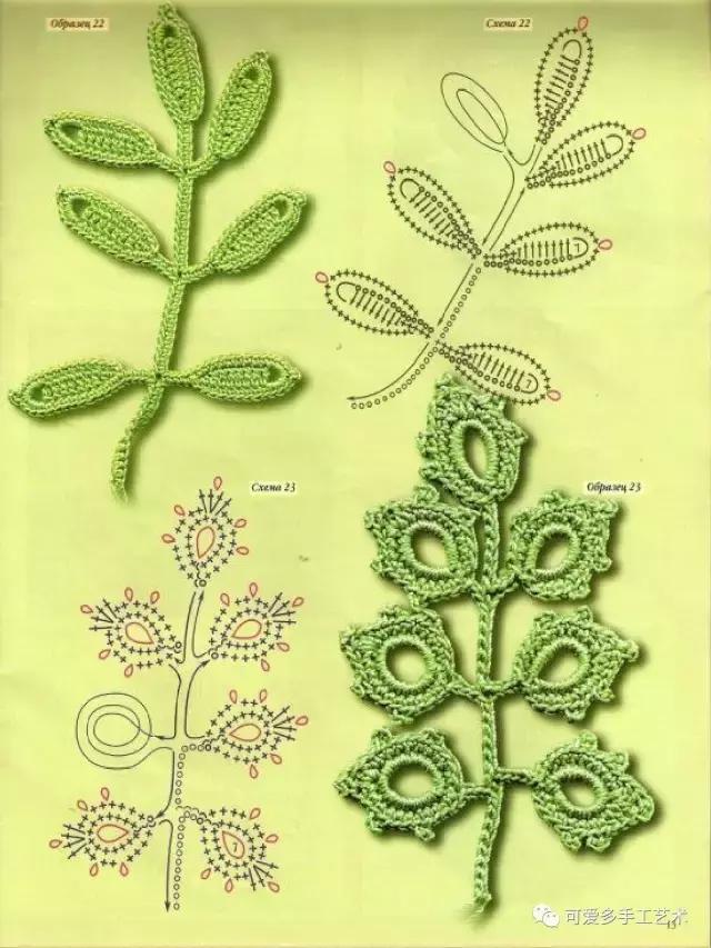 爱尔兰花和叶子大全，最令人心动的钩编之法（附图解）