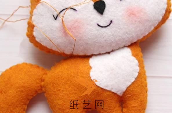 不织布小狐狸玩偶,不织布玩偶狐狸教程