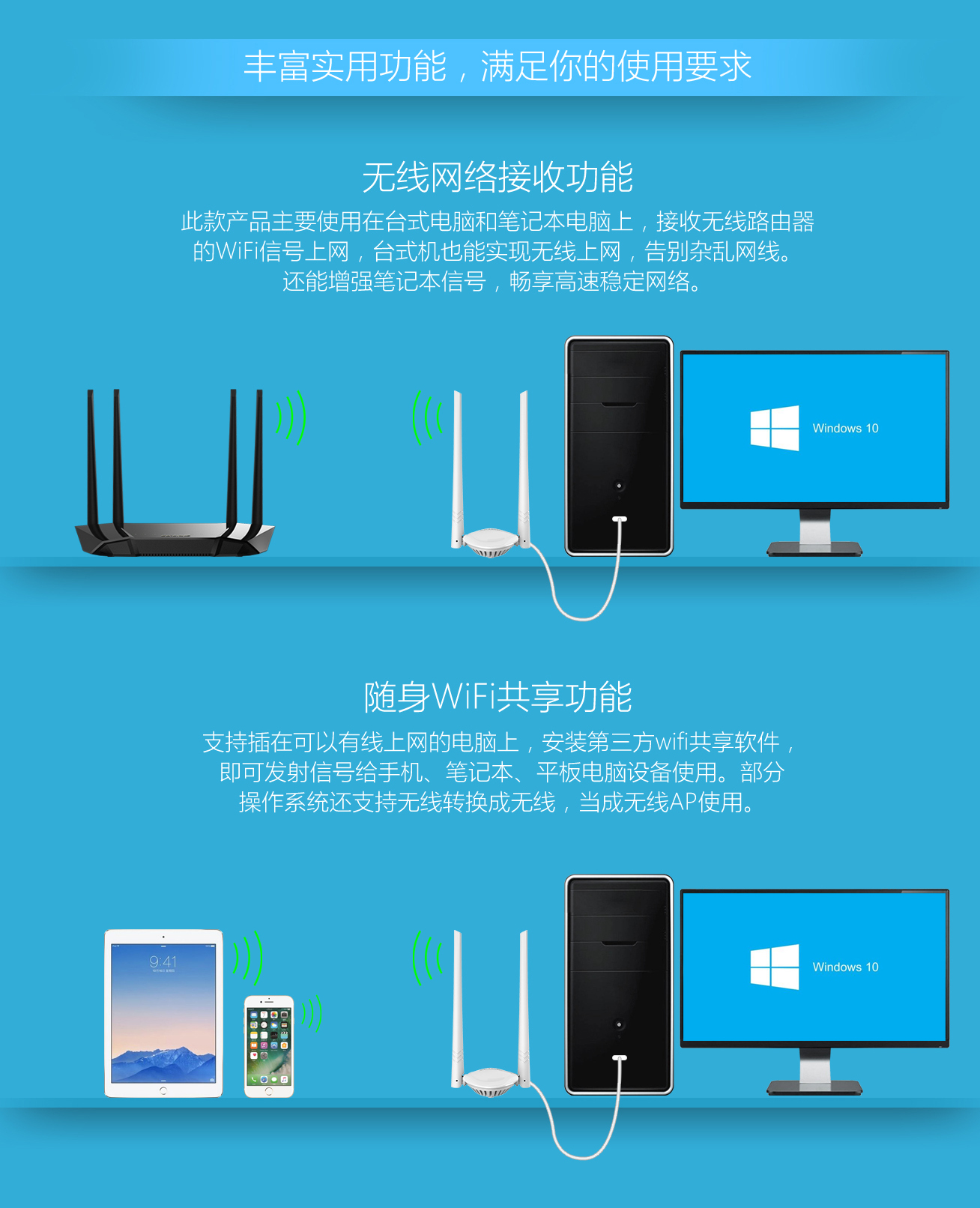 必联新品无线网卡BL-WN620A—台式电脑无线上网神器