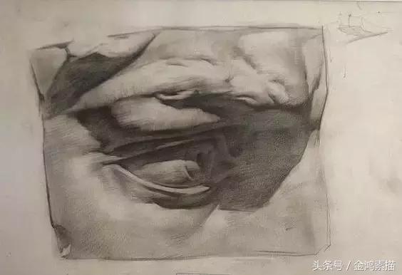 石膏像精美素描分享,石膏像结构素描的画法和步骤