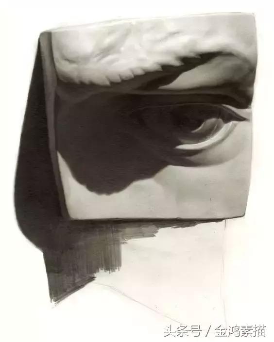 石膏像精美素描分享,石膏像结构素描的画法和步骤