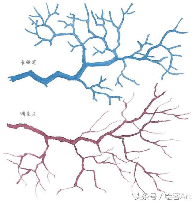 从一片树叶到一片树林,大树的树干画法步骤