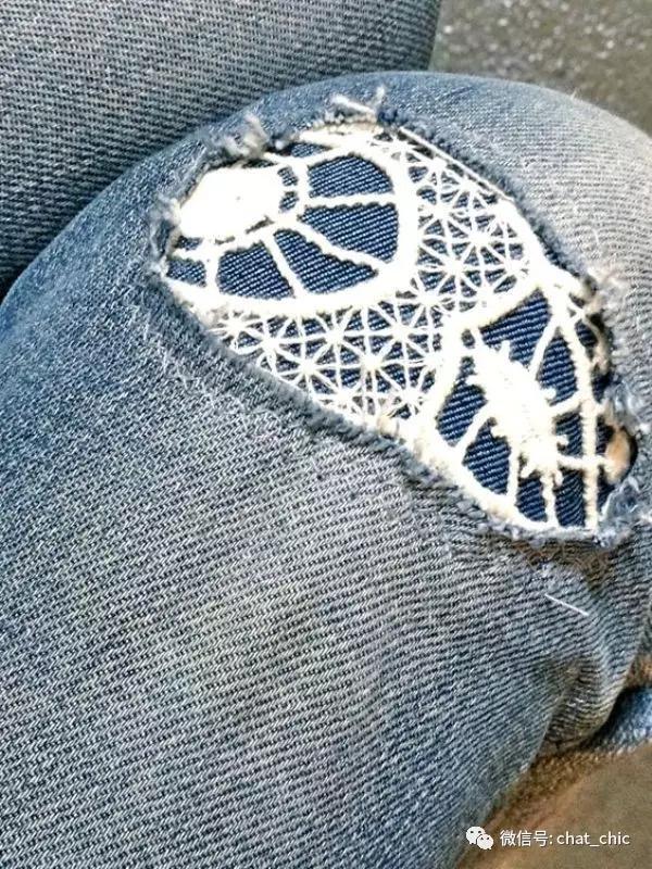 牛仔裤破洞用钩针花样修补,牛仔裤破洞越来越大怎么处理