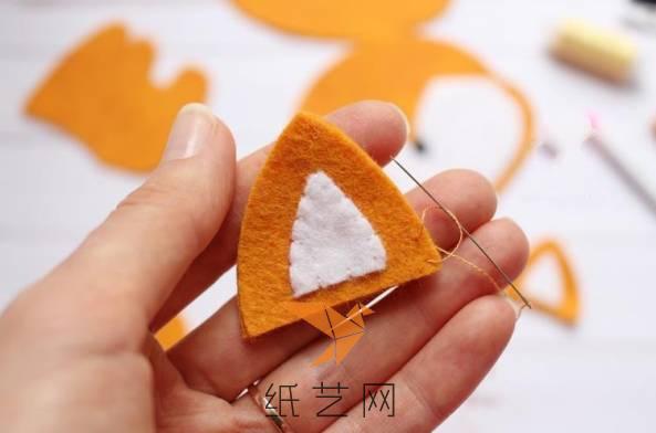 不织布小狐狸玩偶,不织布玩偶狐狸教程