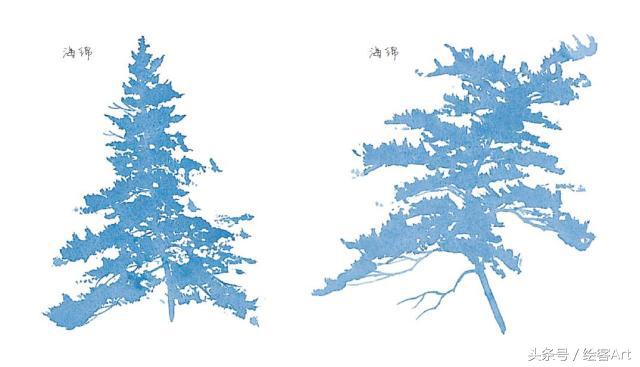 从一片树叶到一片树林,大树的树干画法步骤