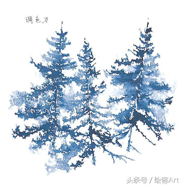 从一片树叶到一片树林,大树的树干画法步骤