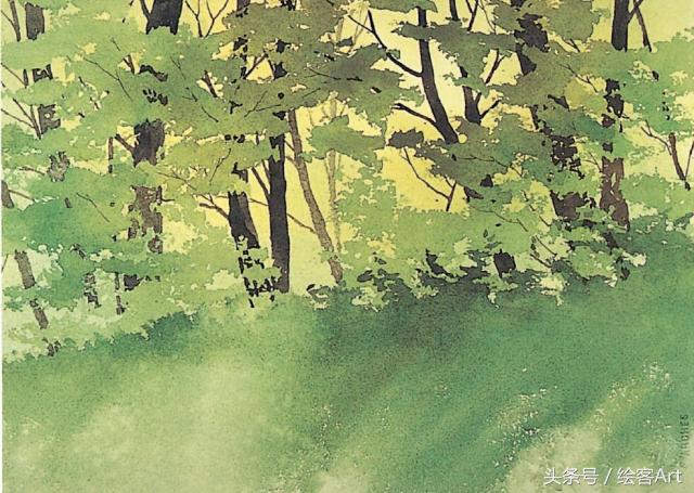 从一片树叶到一片树林,大树的树干画法步骤