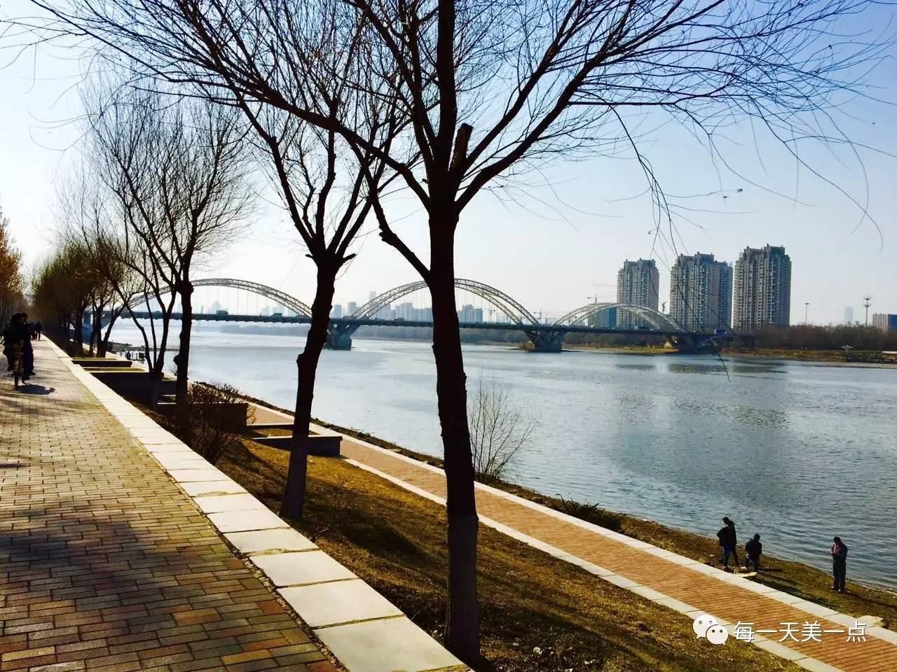 沈阳浑河边骑行夜景,浑河漫步道自行车