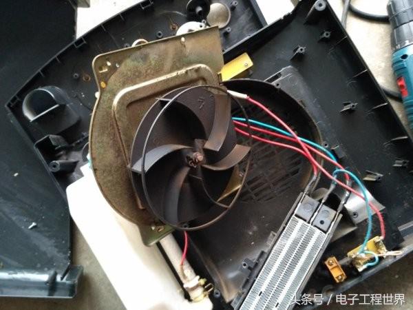 电暖风机拆解视频教程,500瓦以下的暖风机拆解