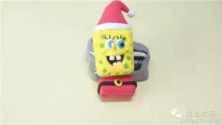 用彩泥来做海绵宝宝,海绵宝宝动画片橡皮泥手工制作