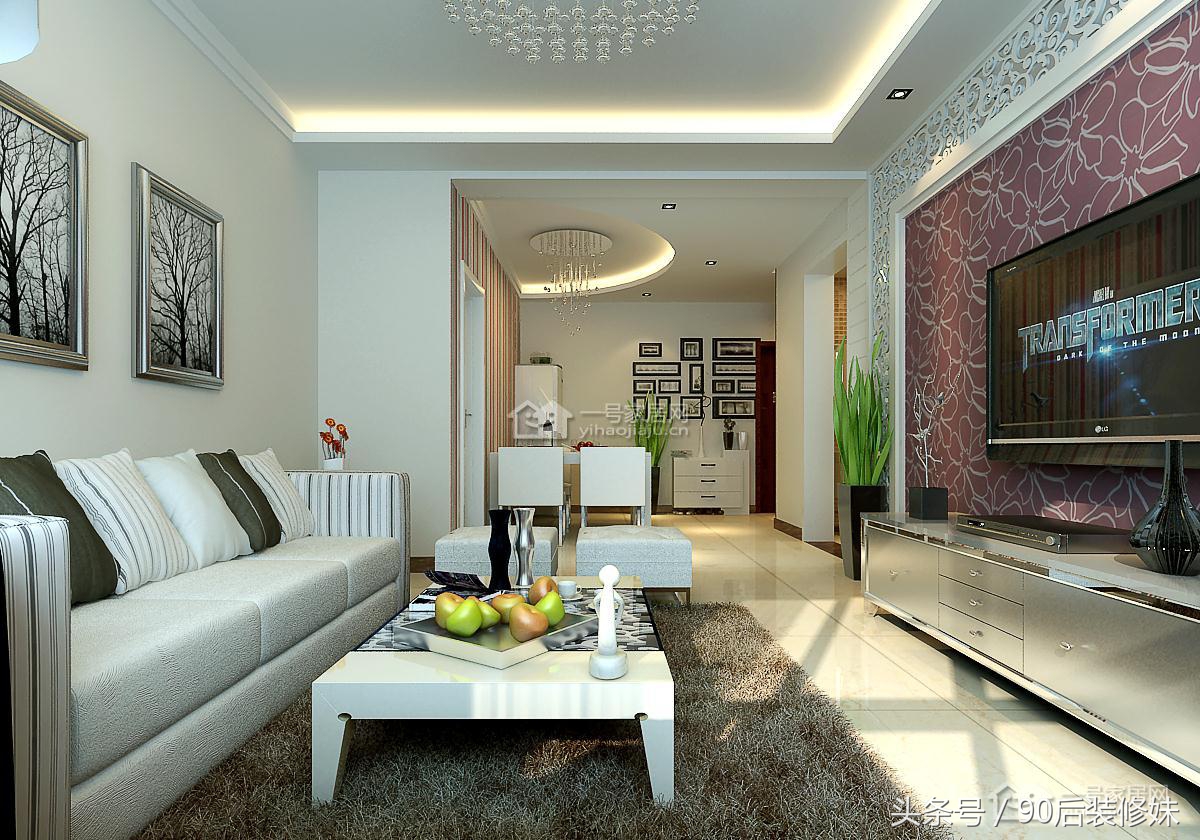 昆明兴港珑湾现代简约128平米三房二厅二卫清新装修效果图