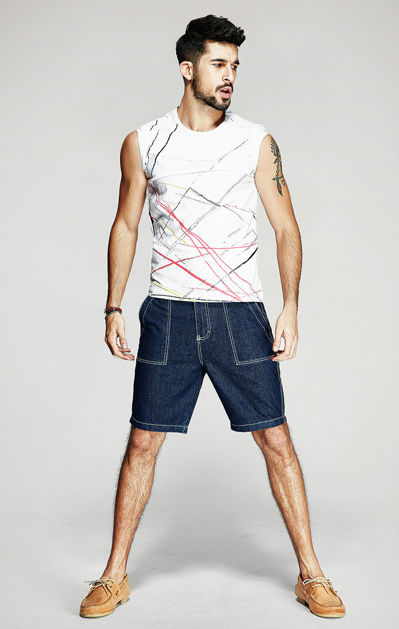 牛仔短裤穿搭男牧场风,欧美牛仔裤穿搭型男