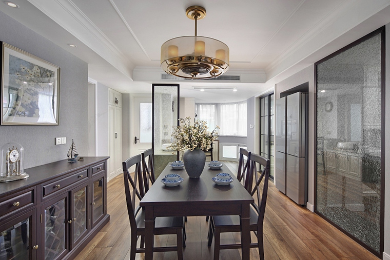 140平美式现代轻奢风,现代风格小户型三房