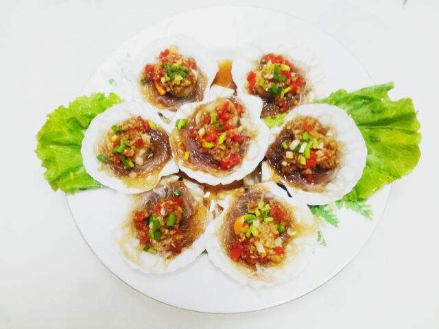 蒜蓉粉丝蒸扇贝不带壳第一美食,蒸箱蒸扇贝粉丝蒜蓉做法