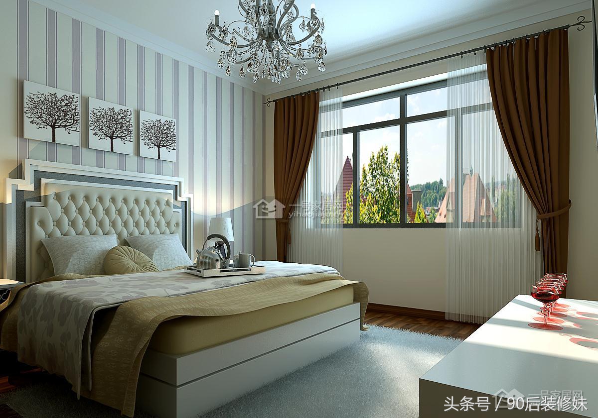 昆明兴港珑湾现代简约128平米三房二厅二卫清新装修效果图