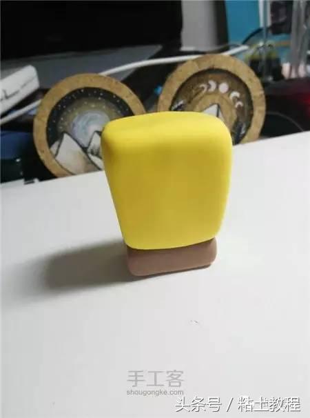 用彩泥来做海绵宝宝,海绵宝宝动画片橡皮泥手工制作