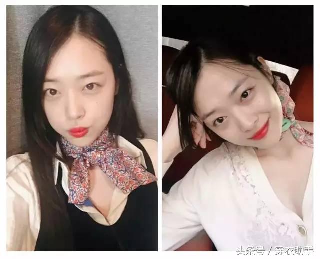 时尚优雅小方巾,郑秀妍的时尚穿搭