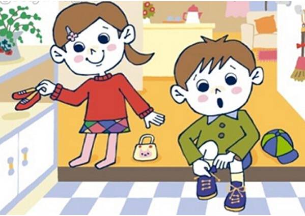 上小学不会系鞋带的视频片段,上中学了不会系鞋带