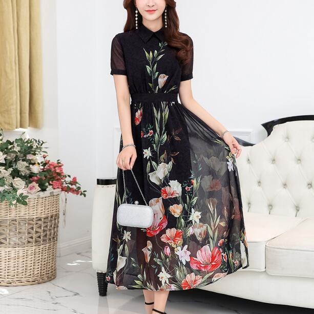 雪纺连衣裙减龄显瘦洋气三十岁,雪纺连衣裙中长款气质高级感